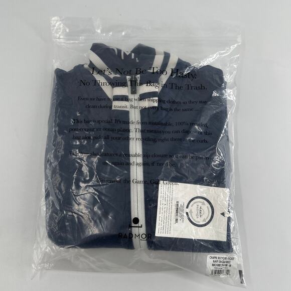 Radmor Golf Men's Navy/Snow White Chappie Recycled Jacket Size M - Picture 4 of 11